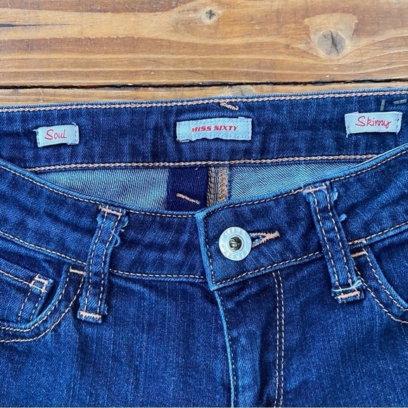 Miss syxty Soul ankle skinny blue jeans low rise soft stretchy Denim feminine 27 - Picture 6 of 13